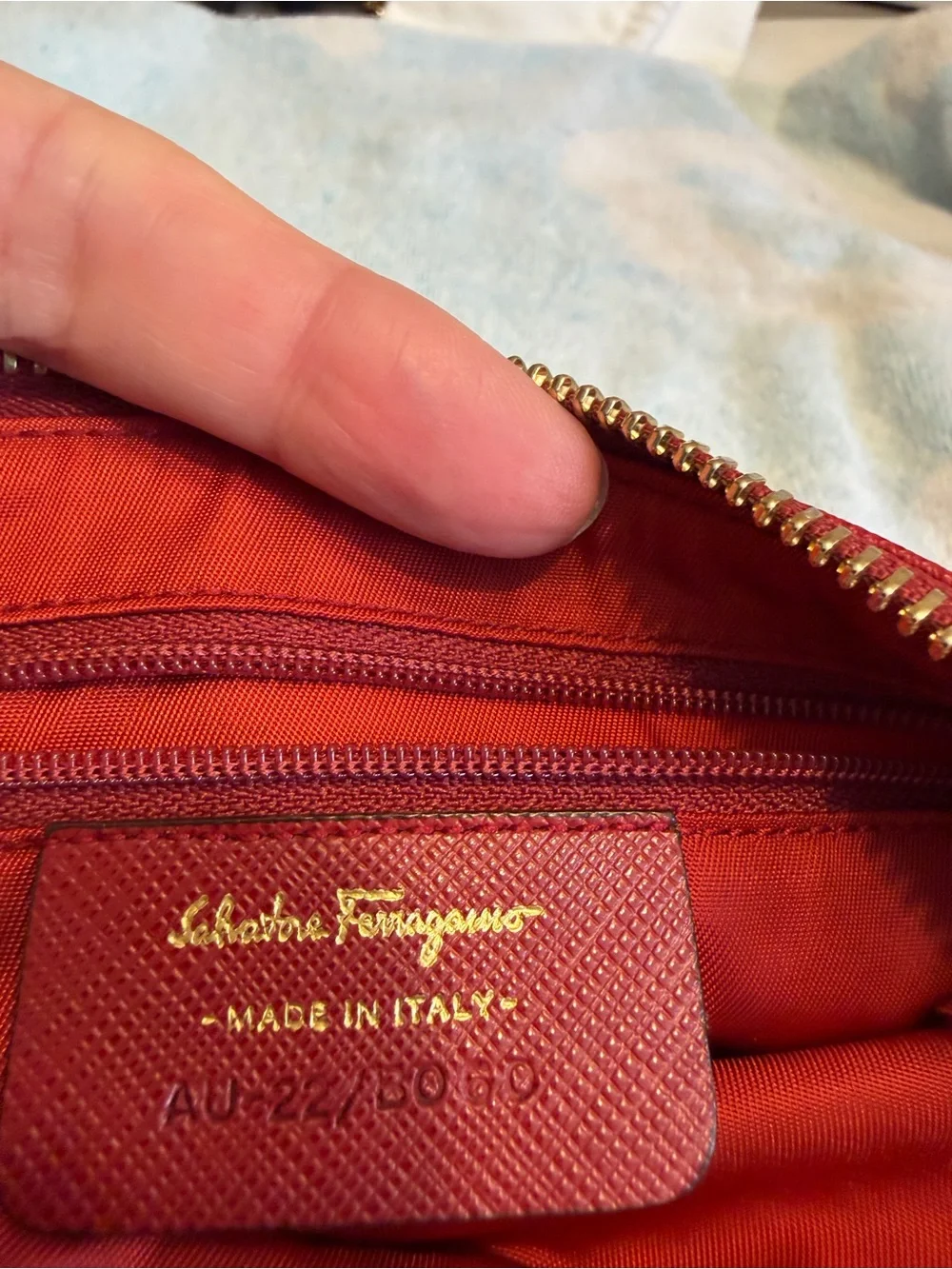 Salvatore Ferragamo Rosso Red Bow Cosmetic Zip Pouch